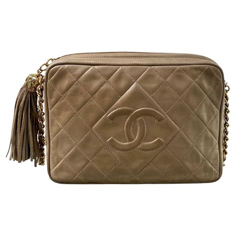 chanel vintage camera bag beige